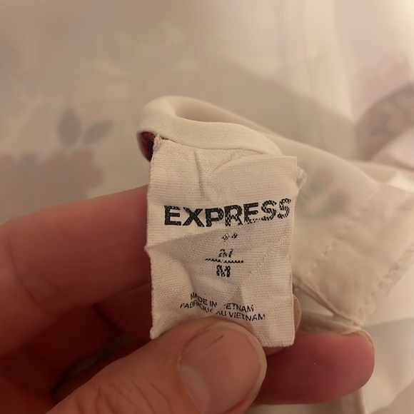 Express women’s medium 8 10 top blouse white red Floral print reversible - Picture 6 of 10